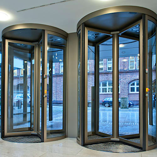 Security revolving doors and interlocks