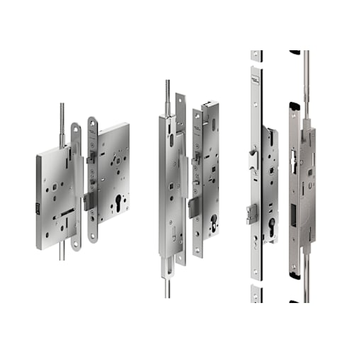 Door locks for 2-leaf door solutions