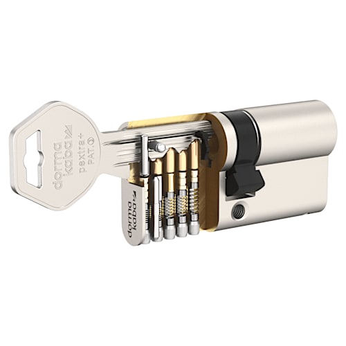 Cylinder locks with serrated keys - dormakaba pextra+