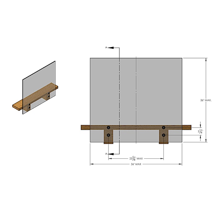 SHIELD hygenic glass partition with MANET surface fittings