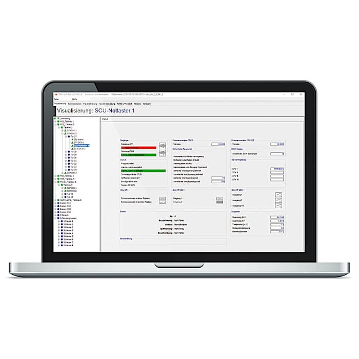 Emergency exit system TMS Soft control software