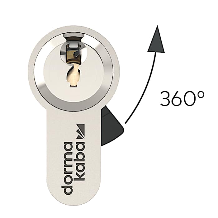 Freewheel cylinder (FZG) for gear-operated locks in panic doors