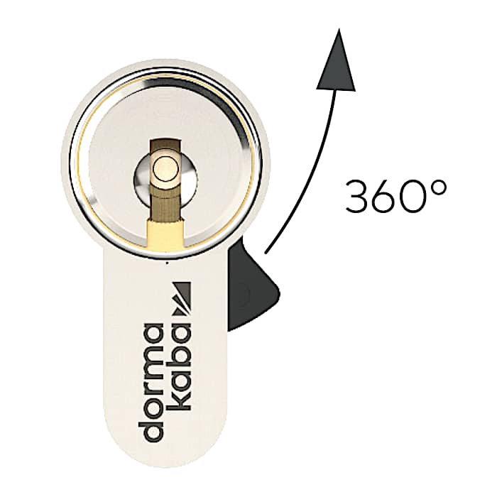 Freewheel cylinder (FZG) for gear-operated locks in panic doors