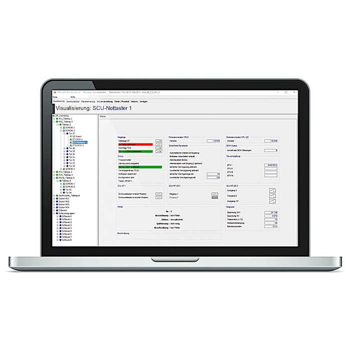 Emergency exit system TMS Soft control software
