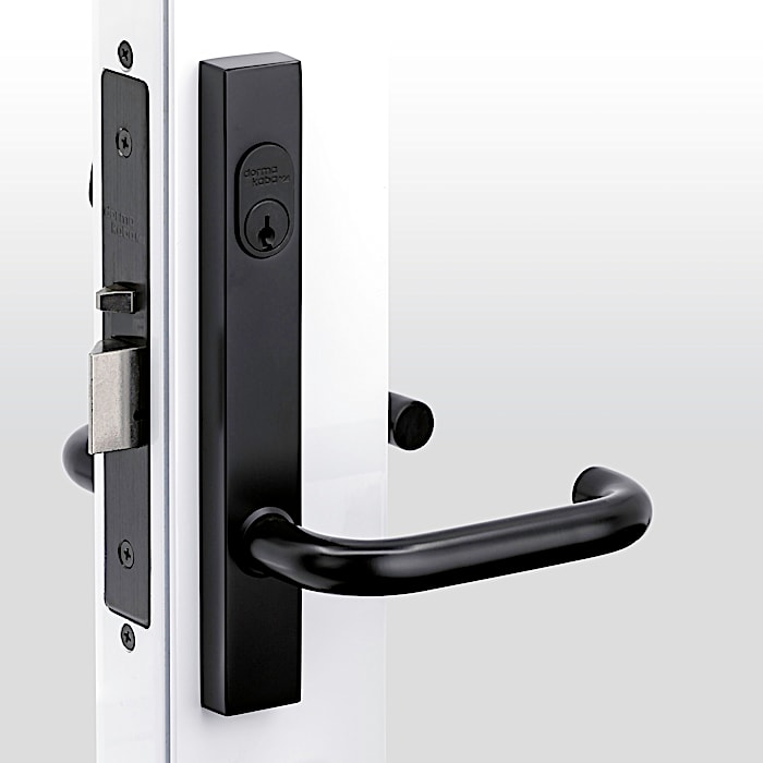 Narrow Plate with Narrow Mortice Lock Black
