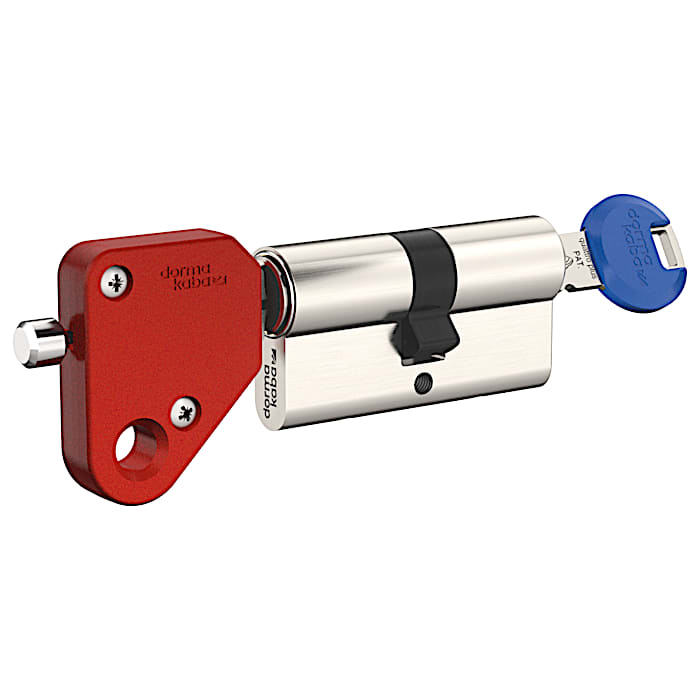 Emergency opening always possible, even if a key is inserted.